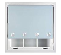 FURNISHED Blackout Roller Blinds with Large Square Eyelets - Made to Measure - Duck Egg Blue 120cm x 165cm