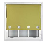 FURNISHED Blackout Roller Blinds with Large Square Eyelets - Made to Measure - Green 120cm x 165cm