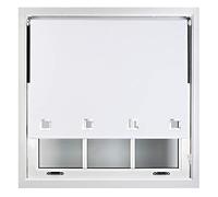 FURNISHED Blackout Roller Blinds with Large Square Eyelets - Made to Measure - White 180cm x 165cm