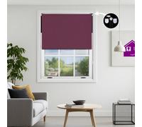 Furnished Blackout Roller Blinds With Metal Fittings- Aubergine Trimmable Blind For Windows And Doors (W)60Cm (L)210Cm