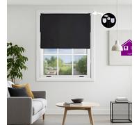 Furnished Blackout Roller Blinds With Metal Fittings- Black Trimmable Blind For Windows And Doors (W)90Cm (L)210Cm