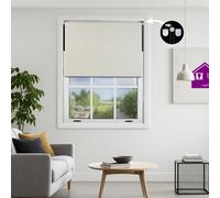 Furnished Blackout Roller Blinds With Metal Fittings- Cream Trimmable Blind For Windows And Doors (W)135Cm (L)210Cm