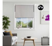 Furnished Blackout Roller Blinds With Metal Fittings- Grey Trimmable Blind For Windows And Doors (W)145Cm (L)165Cm