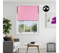 Furnished Blackout Roller Blinds With Metal Fittings- Pink Trimmable Blind For Windows And Doors (W)150Cm (L)210Cm