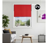 Furnished Blackout Roller Blinds With Metal Fittings- Red Trimmable Blind For Windows And Doors (W)140Cm (L)210Cm
