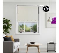 Furnished Blackout Roller Blinds With Square Eyelets And Metal Fittings- Cream Trimmable (W)130Cm (L)210Cm