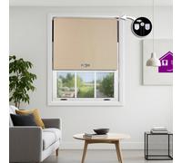 Furnished Blackout Roller Blinds With Triple Square Eyelets And Metal Fittings- Cappuccino Trimmable (W)90Cm (L)165Cm