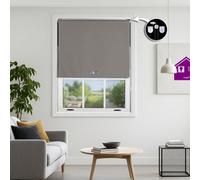 Furnished Blackout Roller Blinds With Triple Square Eyelets And Metal Fittings- Dark Grey Trimmable (W)80Cm (L)165Cm