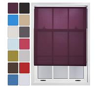 FURNISHED Blinds Window Custom Made to Measure Daylight Roller Blinds - Sheer Non-blackout Blind Opaque Fabric Shades Easy Fit Window Blinds, Purple up to 240W x 165H cm