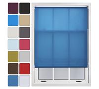 FURNISHED Blinds Window Custom Made to Measure Daylight Roller Blinds - Sheer Non-blackout Blind Opaque Fabric Shades Easy Fit Window Blinds, Teal up to 120W x 210H cm