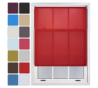 FURNISHED Blinds Window Custom Made to Measure Daylight Roller Blinds - Sheer Non-blackout Blind Opaque Fabric Shades Easy Fit Window Blinds, Red up to 120W x 165H cm