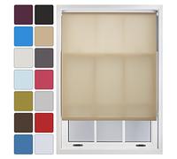 FURNISHED Blinds Window Custom Made to Measure Daylight Roller Blinds - Sheer Non-blackout Blind Opaque Fabric Shades Easy Fit Window Blinds, Cappuccino up to 60W x 165H cm