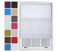 FURNISHED Blinds Window Custom Made to Measure Daylight Roller Blinds - Sheer Non-blackout Blind Opaque Fabric Shades Easy Fit Window Blinds, White up to 150W x 210H cm