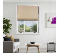 Furnished Cappuccino Blackout Roller Blind With Gold Glitter Edge - Trimmable (W)65Cm X (L)165Cm