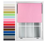 FURNISHED Custom-Made Premium Roller Blinds - Blackout Window Blinds with Metal Fittings - Thermal Insulated and Energy-Efficient - Made to Measure Pink, 180W x 210H cm