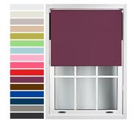 FURNISHED Custom-Made Premium Roller Blinds - Blackout Window Blinds with Metal Fittings - Thermal Insulated and Energy-Efficient - Made to Measure Aubergine, 90cm x 165cm