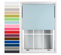 FURNISHED Custom-Made Premium Roller Blinds - Blackout Window Blinds with Metal Fittings - Thermal Insulated and Energy-Efficient - Made to Measure Duck Egg Blue, 150W x 210H cm