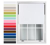 FURNISHED Custom-Made Premium Roller Blinds - Blackout Window Blinds with Metal Fittings - Thermal Insulated and Energy-Efficient - Made to Measure White, 180W x 210H cm