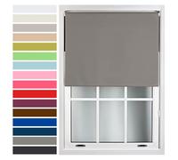 FURNISHED Custom-Made Premium Roller Blinds - Blackout Window Blinds with Metal Fittings - Thermal Insulated and Energy-Efficient - Made to Measure Dark Grey, 120W x 210H cm