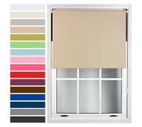 FURNISHED Custom-Made Premium Roller Blinds - Blackout Window Blinds with Metal Fittings - Thermal Insulated and Energy-Efficient - Made to Measure Cappuccino, 60W x 165H cm