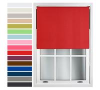 FURNISHED Custom-Made Premium Roller Blinds - Blackout Window Blinds with Metal Fittings - Thermal Insulated and Energy-Efficient - Made to Measure Red, 120W x 210H cm