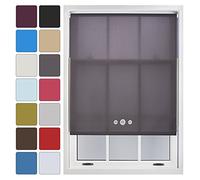 FURNISHED Custom Made to Measure Roller Blinds Cut to Size Daylight Blind for Windows & Doors with Triple Eyelets Dark Grey 120W x 165L cm