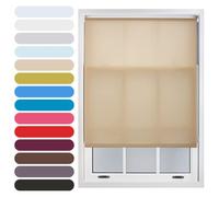 FURNISHED Daylight Roller Blind Trimmable Blinds Window Shade - Easy Install Non-blackout Fabric Complete Roller Blind Kit for Kitchen Living Room Bedroom, Cappuccino, 215W x 165H cm