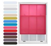 FURNISHED Daylight Roller Blind Trimmable Blinds Window Shade - Easy Install Non-blackout Fabric Complete Roller Blind Kit for Kitchen Living Room Bedroom, Fuchsia Pink, 225W x 165H cm
