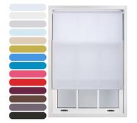 FURNISHED Daylight Roller Blind Trimmable Blinds Window Shade - Easy Install Non-blackout Fabric Complete Roller Blind Kit for Kitchen Living Room Bedroom, White, 165W x 165H cm