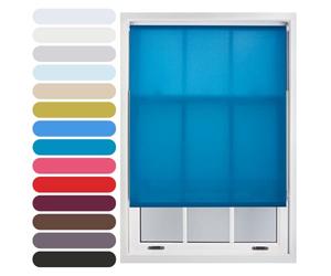 FURNISHED Daylight Roller Blind Trimmable Blinds Window Shade - Easy Install Non-blackout Fabric Complete Roller Blind Kit for Kitchen Living Room Bedroom, Teal, 80W x 210H cm