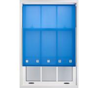 Furnished Daylight Roller Blind with Chrome Square Eyelets - Trimmable Window Shade in Blue | Size: 70 cm width x 165 cm drop Furnished Blue 70 cm width x 165 cm drop