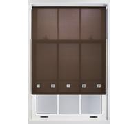 Furnished Daylight Roller Blind with Chrome Square Eyelets - Trimmable Window Shade in Chocolate | Size: 70 cm width x 165 cm drop Furnished Chocolate 70 cm width x 165 cm drop