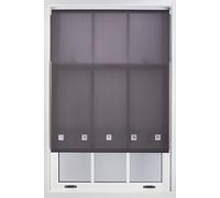 Furnished Daylight Roller Blind with Chrome Square Eyelets - Trimmable Window Shade in Dark Grey | Size: 70 cm width x 210 cm drop Furnished Dark Grey 70 cm width x 210 cm drop