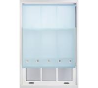 Furnished Daylight Roller Blind with Chrome Square Eyelets - Trimmable Window Shade in Duck Egg Blue | Size: 70 cm width x 210 cm drop Furnished Duck Egg Blue 70 cm width x 210 cm drop