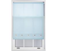 Furnished Daylight Roller Blind with Chrome Square Eyelets - Trimmable Window Shade in Duck Egg Blue | Size: 70 cm width x 165 cm drop Furnished Duck Egg Blue 70 cm width x 165 cm drop