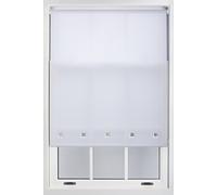 Furnished Daylight Roller Blind with Chrome Square Eyelets - Trimmable Window Shade in White | Size: 70 cm width x 165 cm drop Furnished White 70 cm width x 165 cm drop