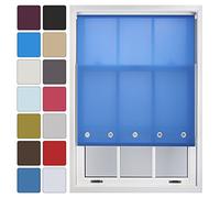 FURNISHED Daylight Roller Blind with Eyelets Made to Measure, Blue, Up to 90W x 165H cm