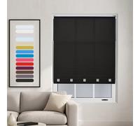 Furnished Daylight Roller Blind With Square Eyelets - Trimmable Black, 120Cm X 165Cm
