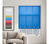 Furnished Daylight Roller Blind With Square Eyelets - Trimmable Blue, 45Cm X 165Cm