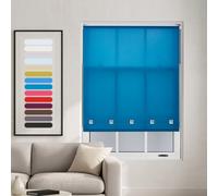 Furnished Daylight Roller Blind With Square Eyelets - Trimmable Teal, 225Cm X 210Cm