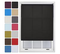 FURNISHED Daylight Roller Blinds Custom Size, Black, 240W x 210L cm | Custom made to measure blinds window sheer non-blackout blind opaque fabric shades easy fit