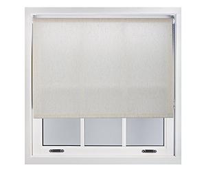 FURNISHED Daylight Roller Blinds for Windows Beige Natural Cream Linen Colour 30% Light Filter Trimmable Roller Blind with Metal Fittings, 90W x 165L cm