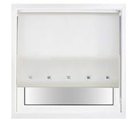 FURNISHED Daylight Roller Blinds Sheer 30% Light Filter Day Blind with Square Eyelets & Metal Fittings, Trimmable - Cream, 150cm x 165cm