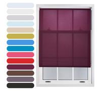 FURNISHED Daylight Roller Blinds Window Shade, Aubergine, 100W x 165L cm | Trimmable blinds easy install non-blackout fabric complete roller blind kit for kitchen living room bedroom