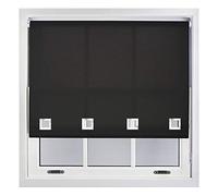 FURNISHED Daylight Roller Blinds with Large Square Eyelets - Made to Measure - Black 210cm x 165cm