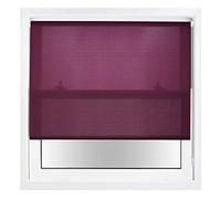 FURNISHED Daylight Roller Blinds with Metal Fittings, Trimmable - Aubergine, 145W x 165H cm