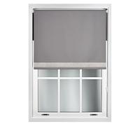 FURNISHED Diamante Edge Blackout Roller Blinds - Black Out Thermal Fabric Insulated Window Blind with Decorative Diamante Glitter Trim, Fuchsia Up to 120W x 165L cm