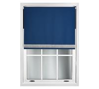 FURNISHED Diamante Edge Blackout Roller Blinds - Black Out Thermal Fabric Insulated Window Blind with Decorative Diamante Glitter Trim, Red Up to 150W x 165L cm