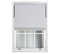 FURNISHED Diamante Edge Blackout Roller Blinds - Black Out Thermal Fabric Insulated Window Blind with Decorative Diamante Glitter Trim, Black Up to 60W x 210L cm
