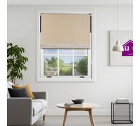 Furnished Diamante Edge Blackout Roller Blinds Made To Measure - Cappuccino (W)180Cm X (L)165Cm